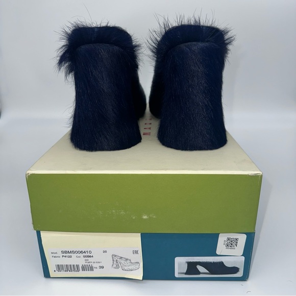 MARNI FUSSBETT SABOT HEELS IN ECLIPSE - LONG HAIR CALF SKIN - Picture 9 of 9